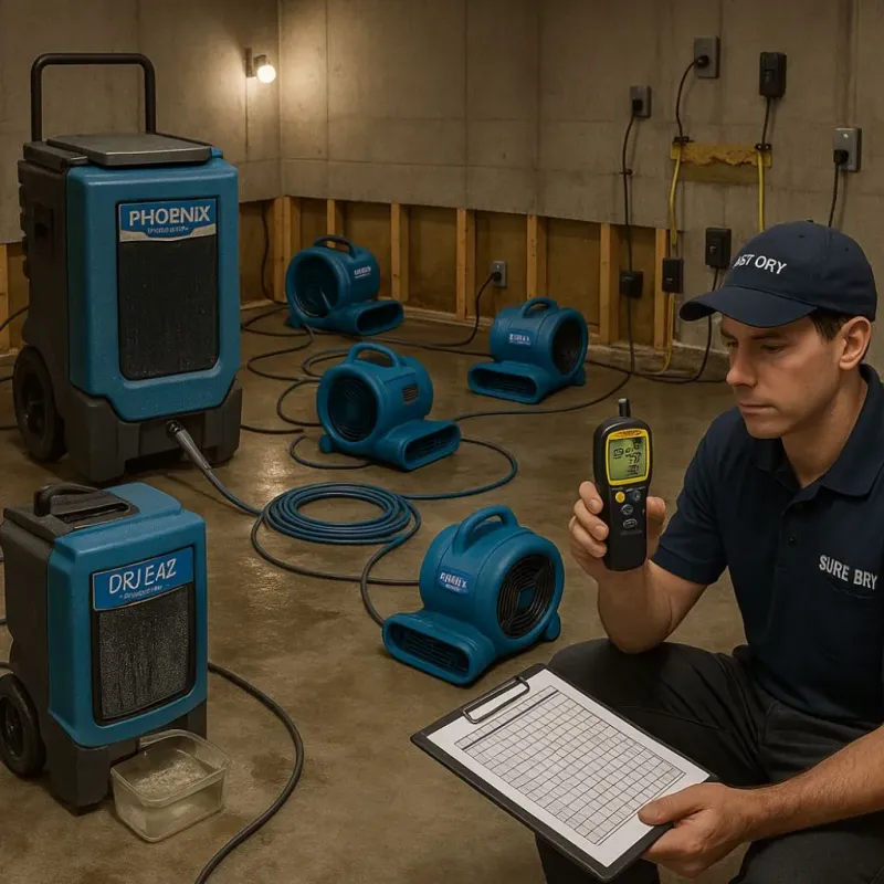 Structural Drying and Dehumidification process in Grifton, NC